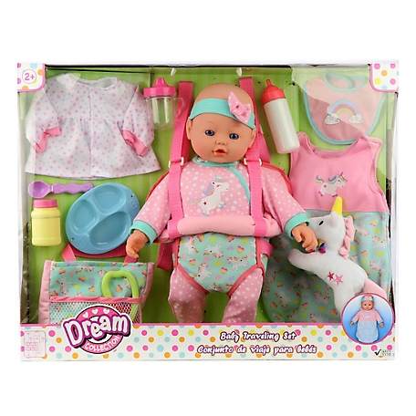 Dream Collection Baby Doll Travelling Set, Pink, 16 in.