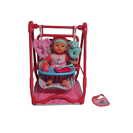 Dream Collection Baby Doll 4-in-1 High Chair Play Set - Lifelike Baby Doll  and Accessories for Realistic Pretend Play, 12