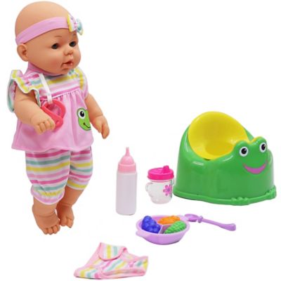 Image showing 5 th Dream Collection New Born Baby Doll Care Set with Training Potty - Hard Body - 16 in.