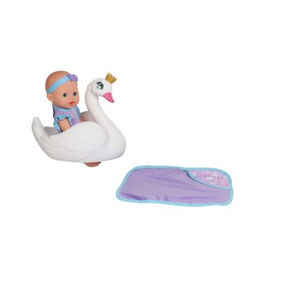 Dream Collection 10 in. Pretend Play Bath Time Baby Doll with Swan Float, For Ages 2+
