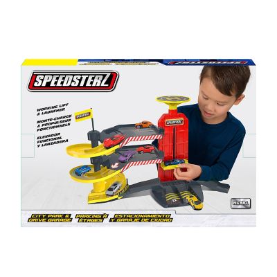 Image showing  City Park and Drive Garage Playset, Includes 5 Realistic Die-Cast Cars