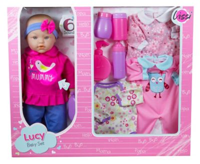 Image showing  15 in. Baby Doll Playset with Extra Clothes and Accessories