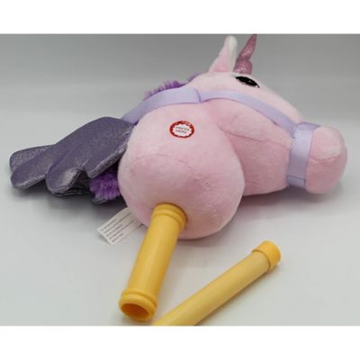 Image showing  28 in. Giddy-Up Fantasy Unicorn Ride-On Toy, Pink