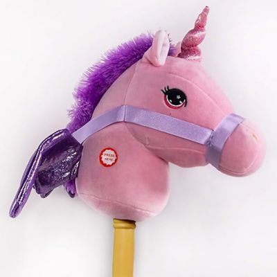 Image showing  28 in. Giddy-Up Fantasy Unicorn Ride-On Toy, Pink