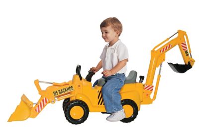 Skyteam Technology M5 Construction Front End Loader and Backhoe Action Ride-On Toy, Battery Operated