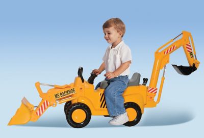 Image showing  M5 Construction Front End Loader and Backhoe Action Ride-On Toy, Battery Operated, Ages 3 and Up