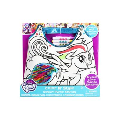 hasbro my little pony color n style sequin purse coloring activity set