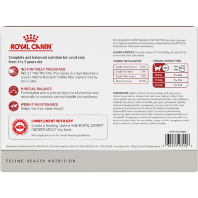 Image showing 7 th Royal Canin Feline Health Nutrition Adult Instinctive Thin Slices in Gravy Wet Cat Food, 3 oz., 12 pk.