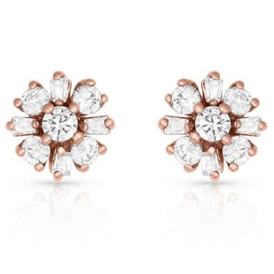 Montana Silversmiths Cluster Flower Earrings, Rose Gold