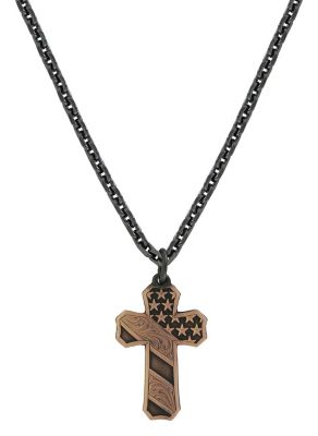 Montana Silversmiths Faded Glory Black Cross Necklace