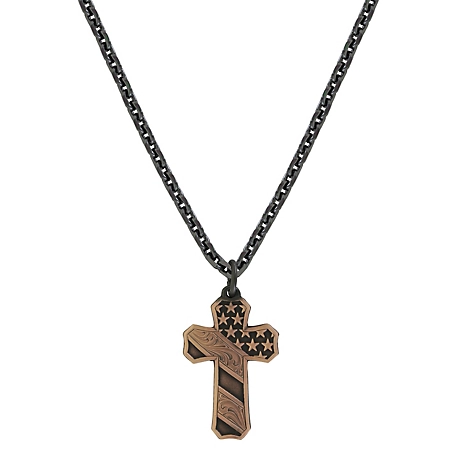 Montana Silversmiths Faded Glory Black Cross Necklace