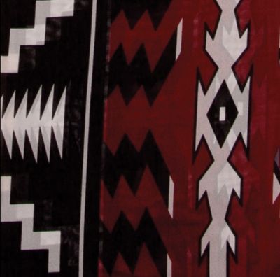 Image showing  Unisex Aztec Wild Rag Scarf, Maroon/Black