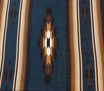 Image showing  Unisex Aztec Wild Rag Silk Scarf, Teal/Tan