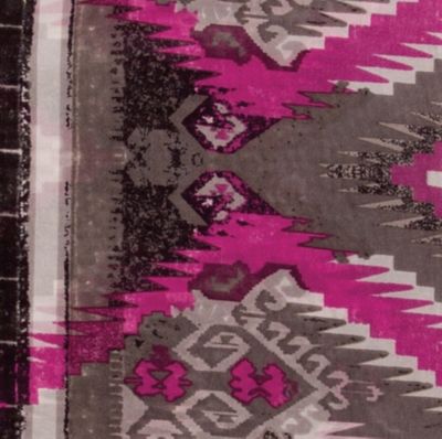 Image showing  Unisex #2 Aztec Wild Rag Scarf, Silver/Pink