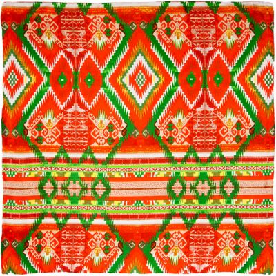 Wyoming Traders Unisex #5 Aztec Wild Rag Scarf, Orange/Green