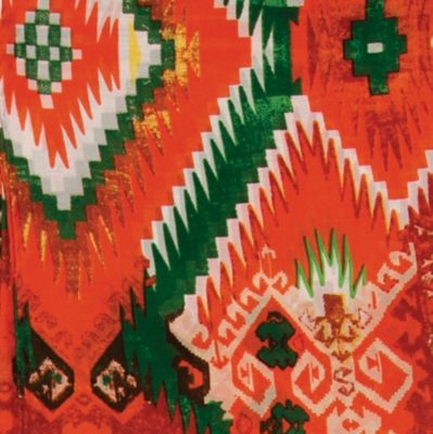 Image showing  Unisex #5 Aztec Wild Rag Scarf, Orange/Green