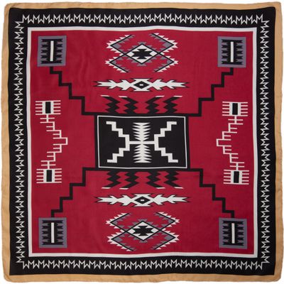 Wyoming Traders Maroon/Black Aztec Wild Rag Silk Scarf, Extra Large