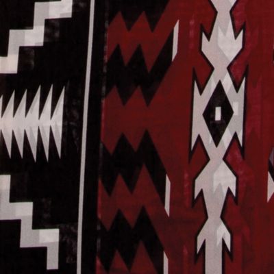 Image showing  Unisex Aztec Wild Rag Silk Scarf, Extra Large, Maroon/Black