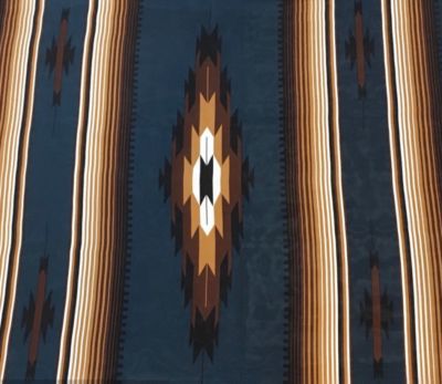 Image showing  Unisex Aztec Wild Rag Silk Scarf, Extra Large, Teal/Tan