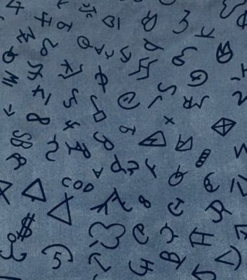 Image showing  Unisex Brand Mini Wild Rag Silk Scarf, Navy