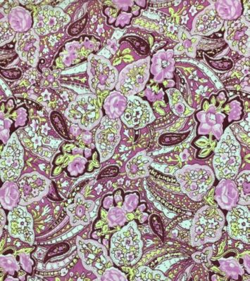Image showing  Unisex Paisley Frontier Calico Wild Rag Silk Scarf, Pink
