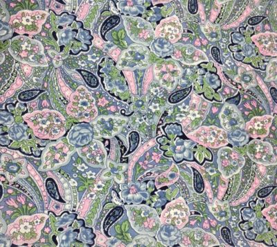 Image showing  Unisex Paisley Frontier Calico Wild Rag Silk Scarf, Extra Large, Blue