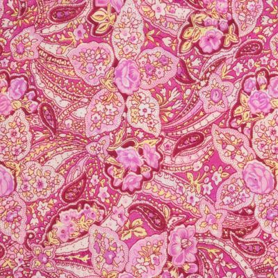 Wyoming Traders Pink Paisley Frontier Calico Wild Rag Scarf, Extra Large