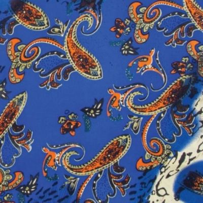 Image showing  Unisex #12 Paisley Charmeuse Silk Scarf, Peacock