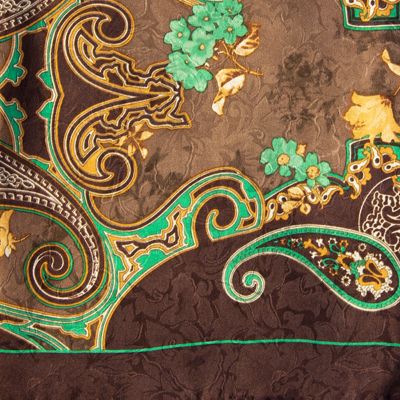 Image showing  Unisex #13 Charmeuse Scarf, Hickory/Mint