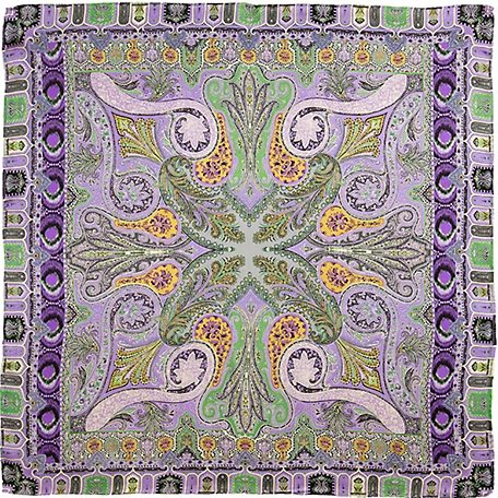 Wyoming Traders #3 Lilac/Lace Charmeuse Silk Scarf, Extra Large