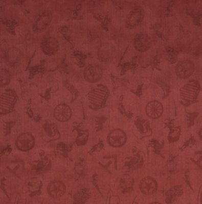 Wyoming Traders Unisex Cowboy Logo Jacquard Silk Scarf, Cranberry