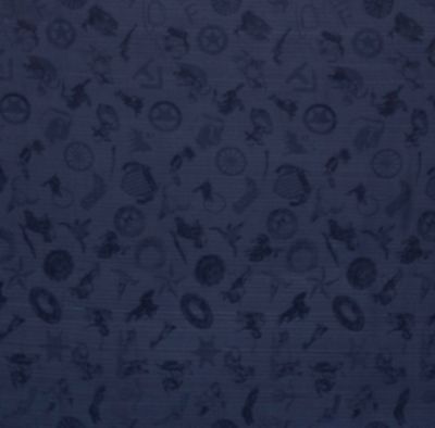 Wyoming Traders Unisex Cowboy Logo Jacquard Silk Scarf, Navy