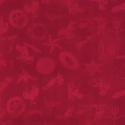 Image showing  Unisex Cowboy Logo Jacquard Silk Scarf, 34.5 in., Red