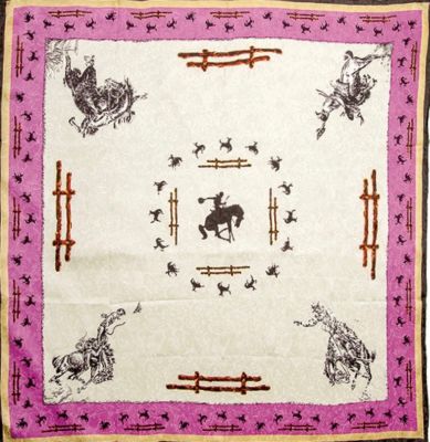 Wyoming Traders Fences Ivory Limited Edition Silk Scarf