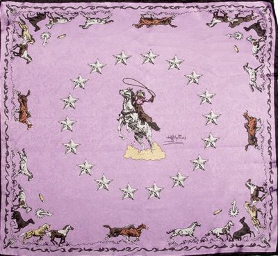 Wyoming Traders Mustang Lavender Limited Edition Silk Scarf