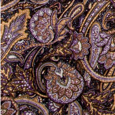 Wyoming Traders Gold/Purple Paisley Silk Scarf