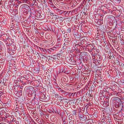Wyoming Traders Unisex Paisley Silk Scarf, Raspberry/White