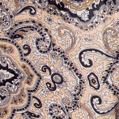 Wyoming Traders Unisex Paisley Scarf, Tan/Black