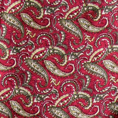 Wyoming Traders Wine/Olive Paisley Silk Scarf