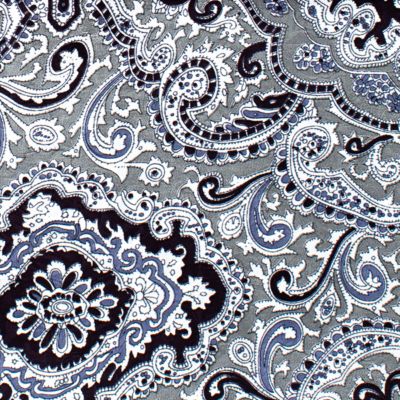 Wyoming Traders Silver/Black Paisley Silk Scarf, Extra Large