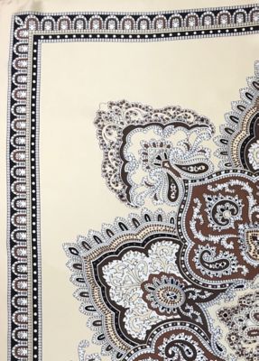 Image showing  Unisex #8 Satin Silk Scarf, Tan