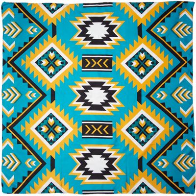 Wyoming Traders #1 Teal/Gold Southwest Silk Scarf