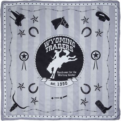 Wyoming Traders Silver 30 Year Anniversary Silk Scarf