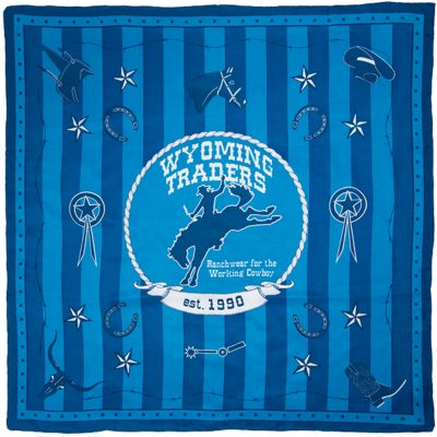Wyoming Traders Teal 30 Year Anniversary Silk Scarf