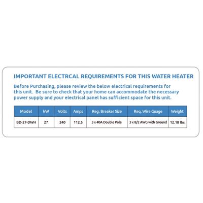 Image showing  27 kW Electric Tankless Water Heater