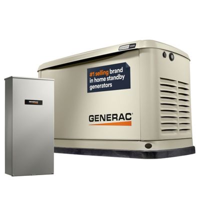 Generac Guardian 10kW Whole Home Standby Generator with 100A Transfer Switch, Wi-Fi enabled