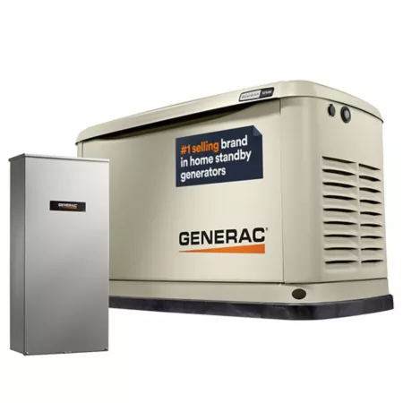 Generac Guardian 10 000 Watt Whole Home Dual Fuel Standby Generator with 100 Amp Transfer Switch Wi-Fi Enabled Whole House Generators