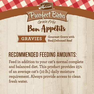 Image showing  Purrfect Bistro Bon Appetits Grain Free Beef Chunks in Gravy Cat Food Topper, 3 oz.