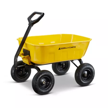 Gorilla Carts 8 cu Steel dump cart with 1 200 lb ft capacity. Garden Carts