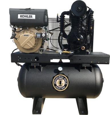 Industrial Gold 9.8 HP 30 gal. Horizontal Kohler Tier 4 Diesel Driven Electric Air Compressor, 16.5CFM@175PSI, 18CFM@150PSI